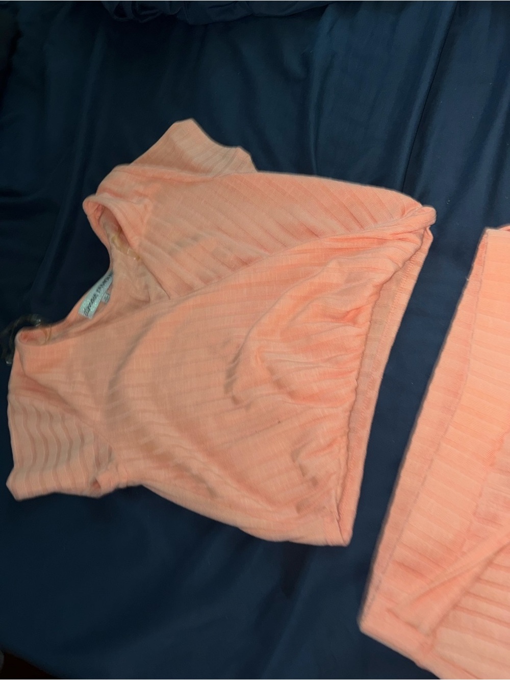 Women’s Peach Ribbed Sleeveless Top